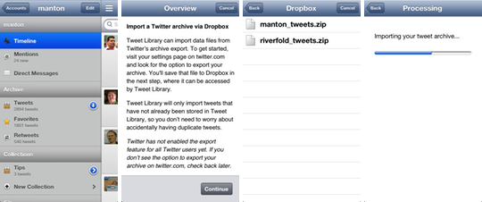 Tweet Library import flow