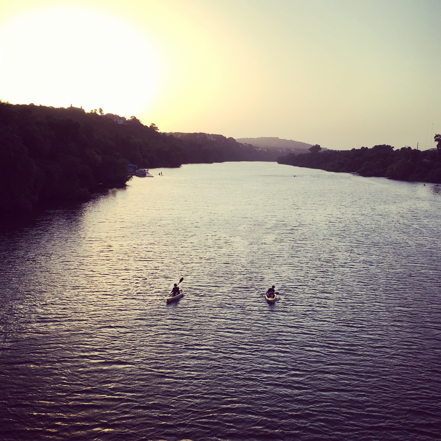 Kayaking before sunset